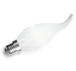 Ampoule led filament flamme, globe givré, 4W, blanc chaud