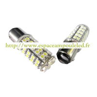 Ampoule led BAY15D, 68 led SMD 1210, blanc ou orange 