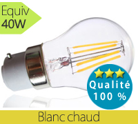 Ampoule G45 led, culot B22, 4W, 300°, 2700k