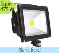 Projecteur led avec détecteur de mouvement, 50W, blanc froid