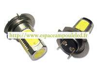 Ampoule led H7 COB, blanc froid 