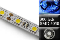 Bandeau led 14.4W - 300 leds - Bleu - rouleau de 5M 