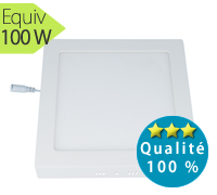 Plafonnier led hublot, carré, 18W, blanc chaud Forever light