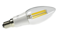 Ampoule led C35 filament E14, 4W, 400 lm, 360°, blanc chaud 