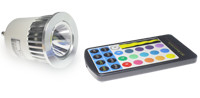 led GU10 5W - 60° - 180 lm - multicolore RGB télécommandée 