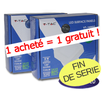 Lot de 2 plafonniers led hublots, carrés, 8W, blanc chaud V-TAC