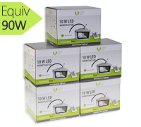 Lot 5 projecteurs led RGB, 10W, 120°, étanches Forever light