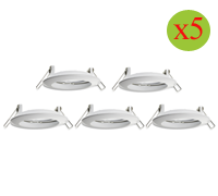 Anneau pour spot, par 5, blanc mat, fixe Vision EL