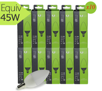 Lot 10 ampoules led flammes, E14, 7W, 180°, blanc chaud I Light