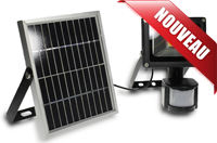 Projecteur led solaire avec détecteur, 10W 