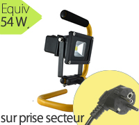 Projecteur led 10W de chantier sur secteur Forever light