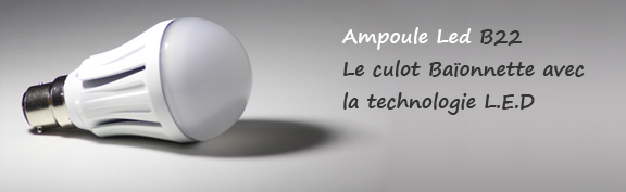 ampoule led B22 (culot baïonnette)